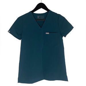Figs Catarina Scrub Top XXS Teal Short Sleeve